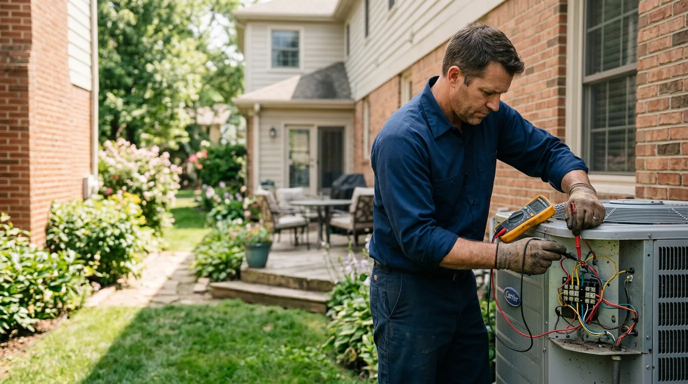 HVAC technician working near Moffett, OK
